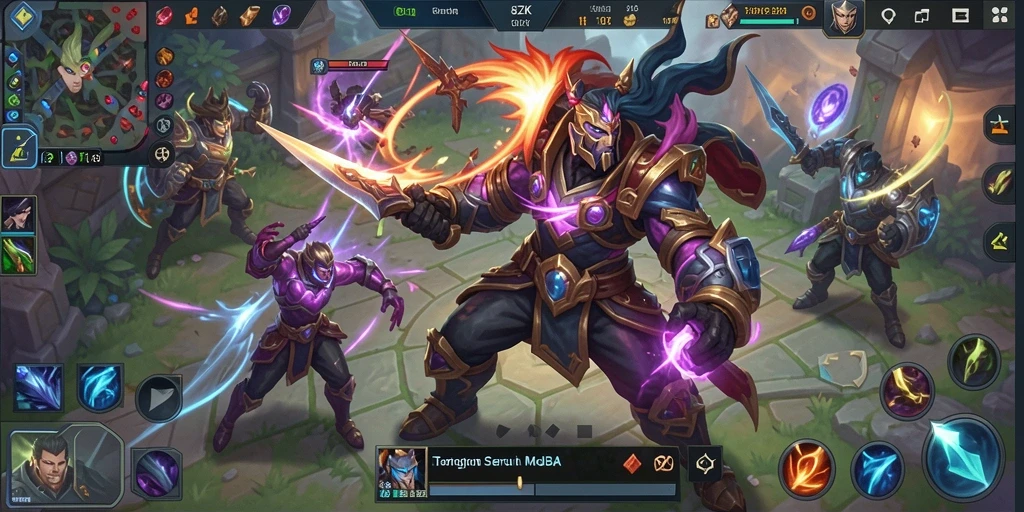 Tampilan gameplay seru dalam dunia MOBA 8ZK.