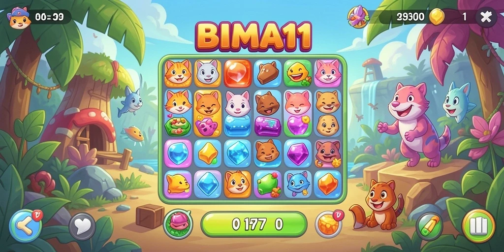 Gameplay menarik BIMA11 dengan kombinasi warna-warni dalam setiap level.
