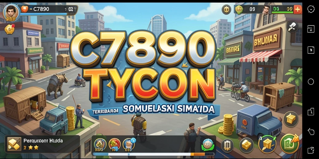 Screenshot gameplay C7890 menampilkan pengelolaan bisnis yang mendalam.