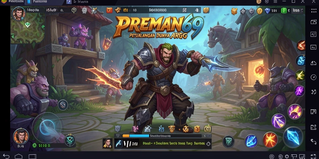 Tangkapan layar gameplay PREMAN69 menampilkan karakter beraksi dalam pertempuran seru.