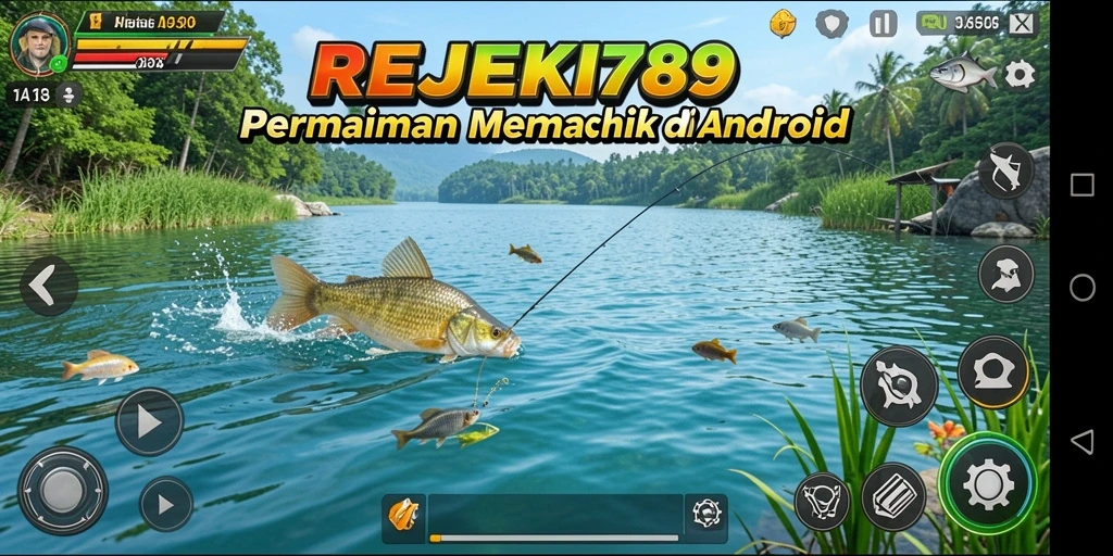 Tampilan gameplay memancing yang seru dan memikat dalam REJEKI789.