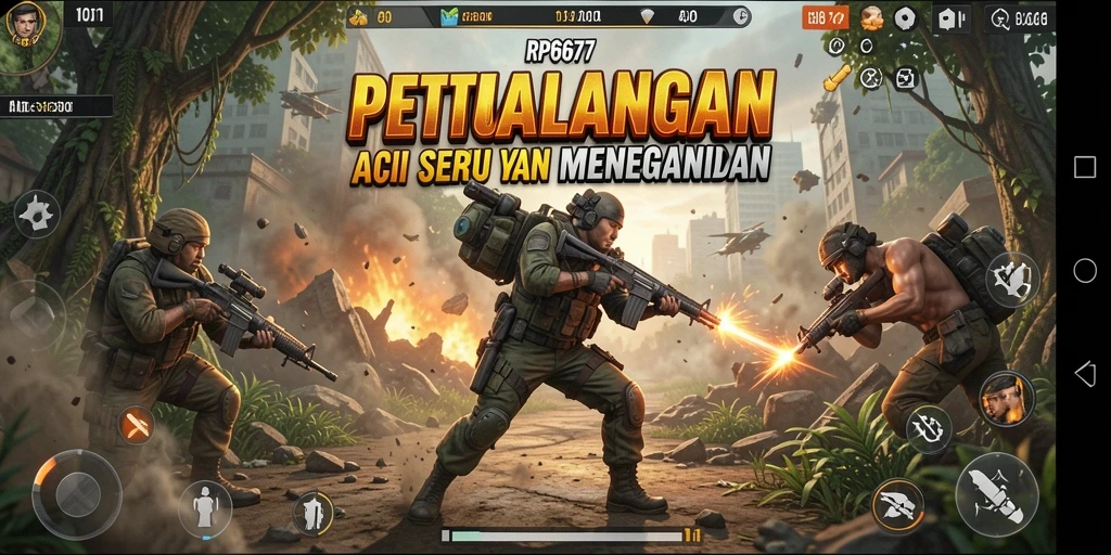 Gameplay seru RP6677 dengan pertarungan yang intens.